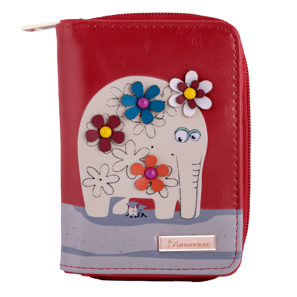 Kukubird Medium Purse Elephant And Mouse Purse - Red - Kukubird-UK