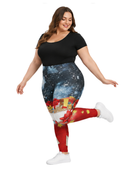 Highwaisted Leggings (10-16 UK Size) - With Love Santa - Kukubird-UK