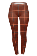 Regular Leggings (8-12 UK Size) - Burnt Tartan