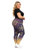 Curve Leggings (14-18 UK Size) - Golden Snowflake - Kukubird-UK
