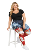 Curve Leggings (14-18 UK Size) - With Love Santa - Kukubird-UK