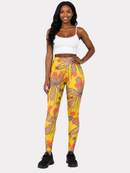 Regular Leggings (8-12 UK Size) - Florals Large Flowers - Kukubird-UK
