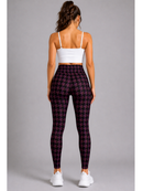 Regular Leggings (8-12 UK Size) - Magenta Dogtooth - Kukubird-UK