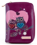 Kukubird Medium Purse 2 owl's love - Purple - Kukubird_UK