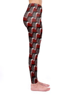 Regular Leggings (8-12 UK Size) - Red Scribble Check - Kukubird_UK
